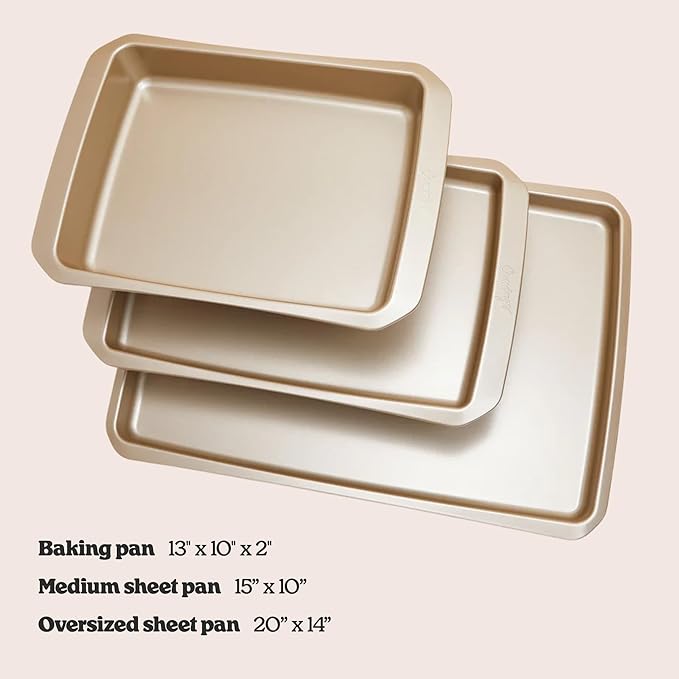 Cravings by Chrissy Teigen Nonstick Baking Sheet Set, 3-Piece Steel