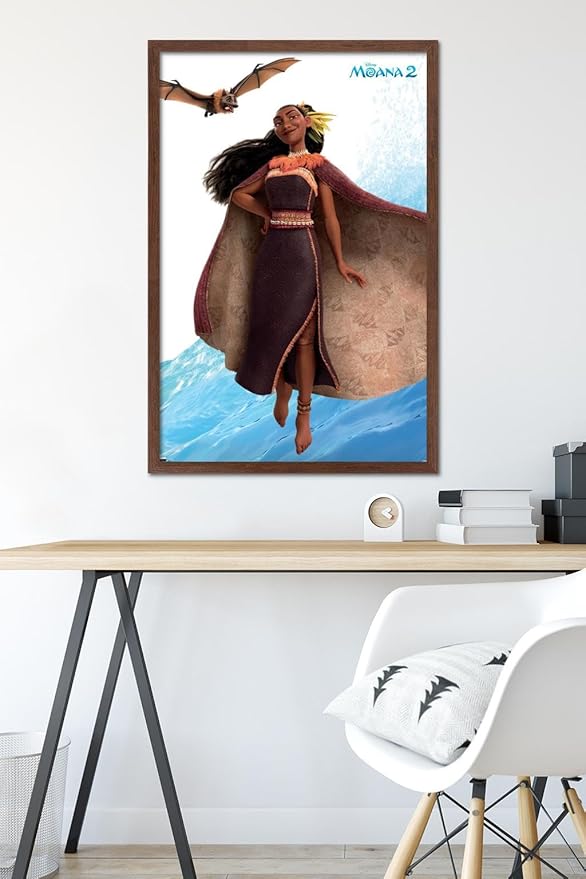 Trends International Disney Moana 2 - Matangi Wall Poster, 34L x 22.4W, Mahogany Framed Version