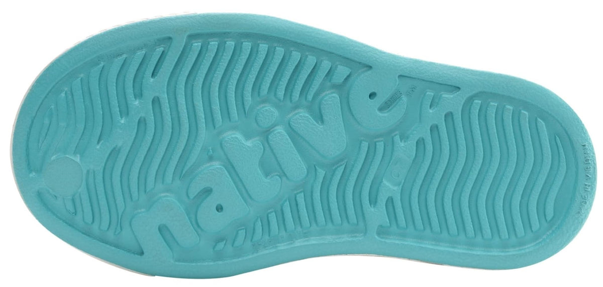 Native Shoes Unisex-Kids Jefferson Sneakers, Pool Blue/Shell White, 4 Big Kid