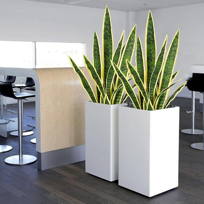 Melorca&Guilla Artificial Plants 6PCS 30“Tall Faux Snake Plant,Fake Snake Plants Artificial Snake Plants Agave Sansevieria Greenery for Garden Shop Office Home Décor