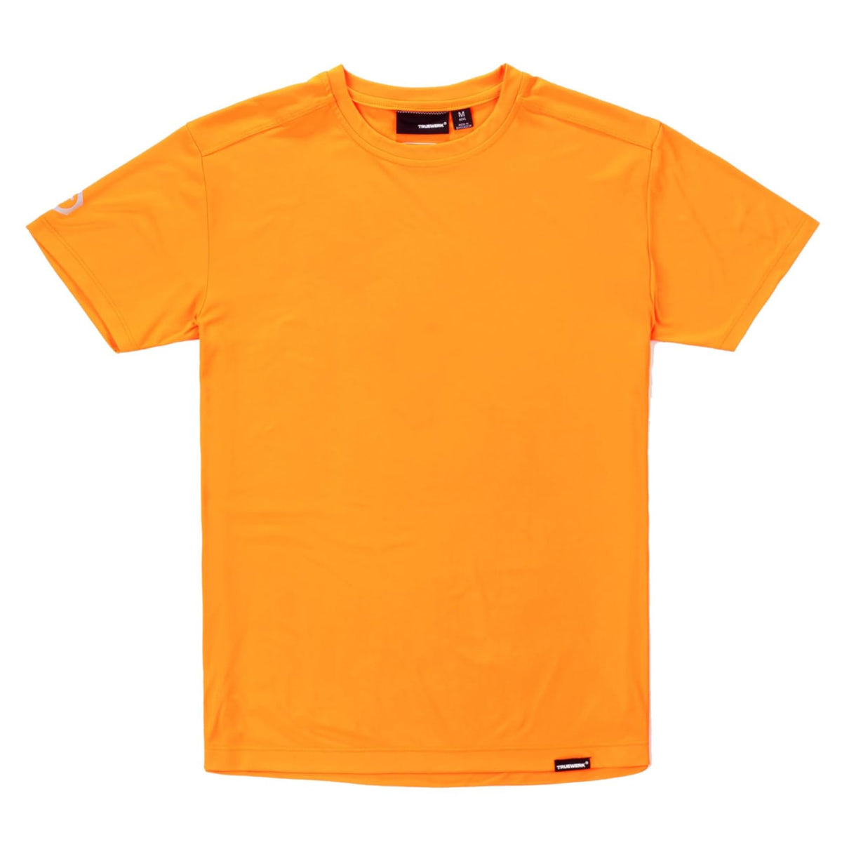 TRUEWERK Men's B1 Sun Short Sleeve Tee - UPF 50+ Sun Protection Work Shirt, 100% Poly Interlock Knit, Moisture-Wicking, Temperature Regulating, 120gsm, Viz Orange, XL