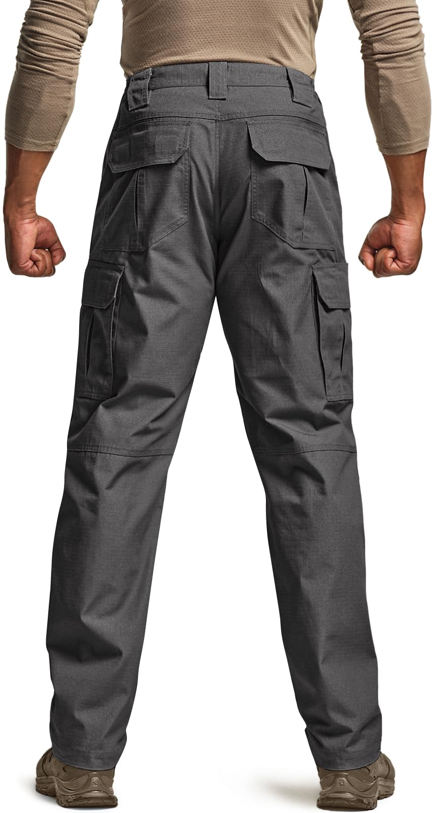 CQR Men's Tactical Pants, Water Resistant Ripstop Cargo Pants, Lightweight EDC Work Hiking Pants, Outdoor Apparel, Raider Charcoal, 32W x 32L
