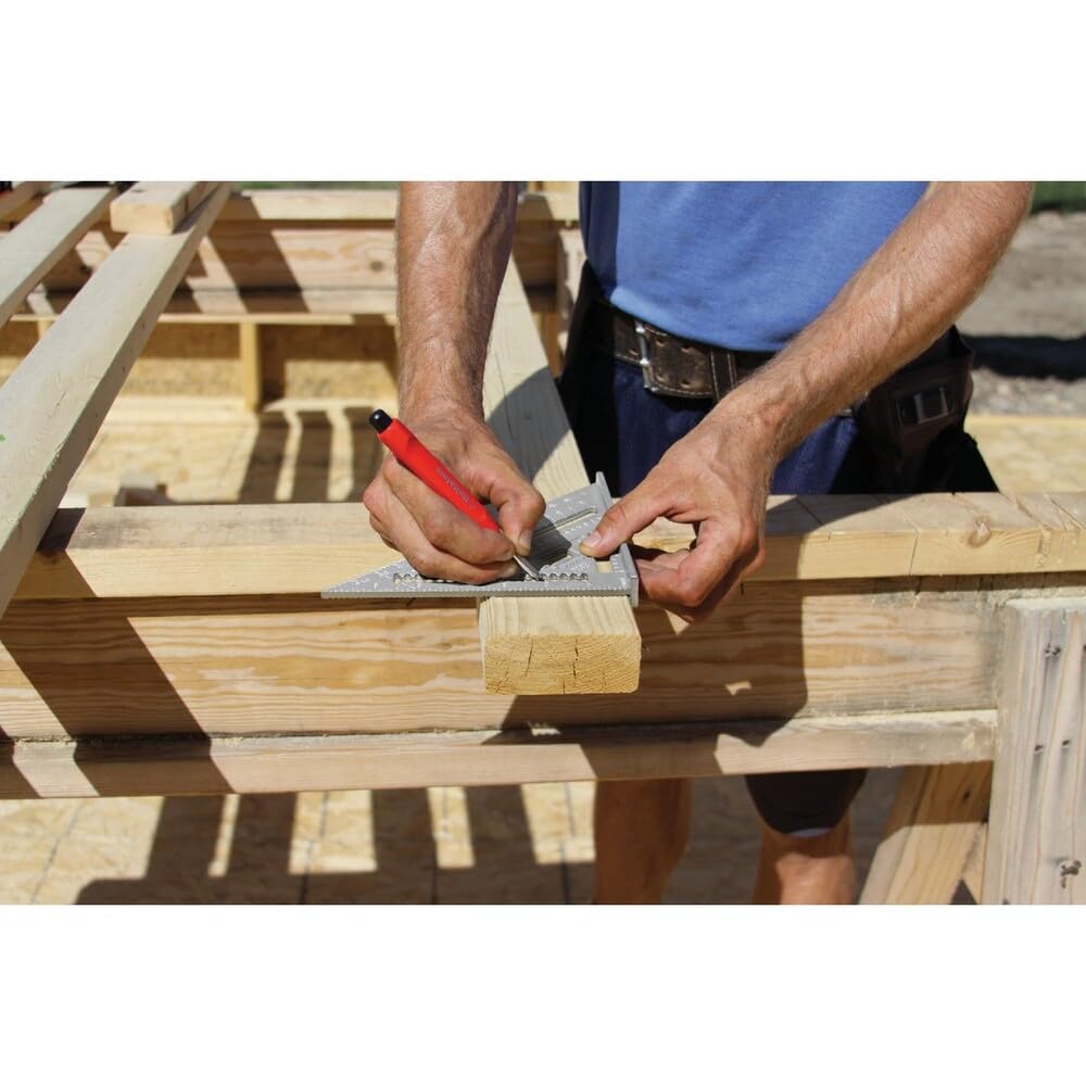 Johnson Level & Tool RAS-1B Johnny Square Professional Aluminum Rafter, 7", Silver, 1 Square