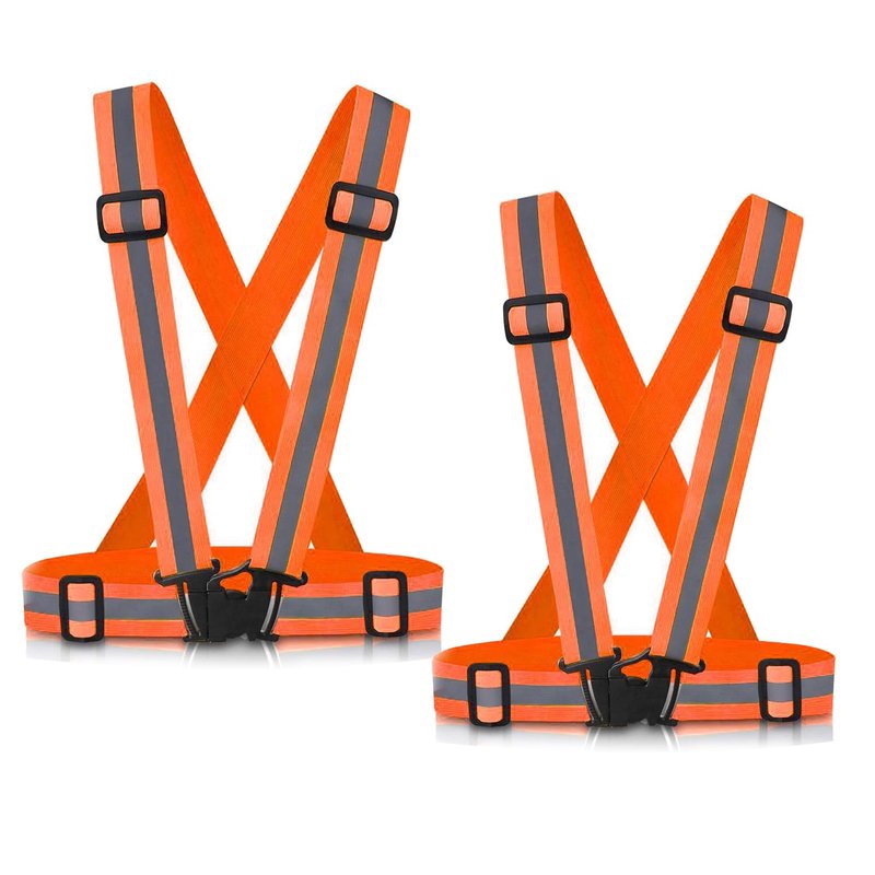 SAWNZC Reflective Vest Running Gear, 2Pack High Visible Safety VES for Cycling Jogging Running Walking, Adjustable for Men Women