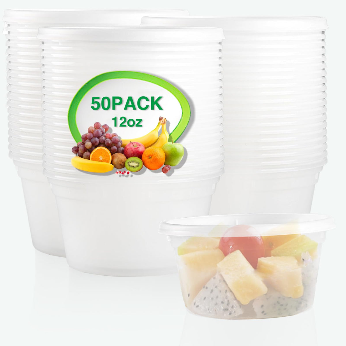 tropipak Deli Food Containers, Leakproof Storage Containers, 8 oz, 50 Pack