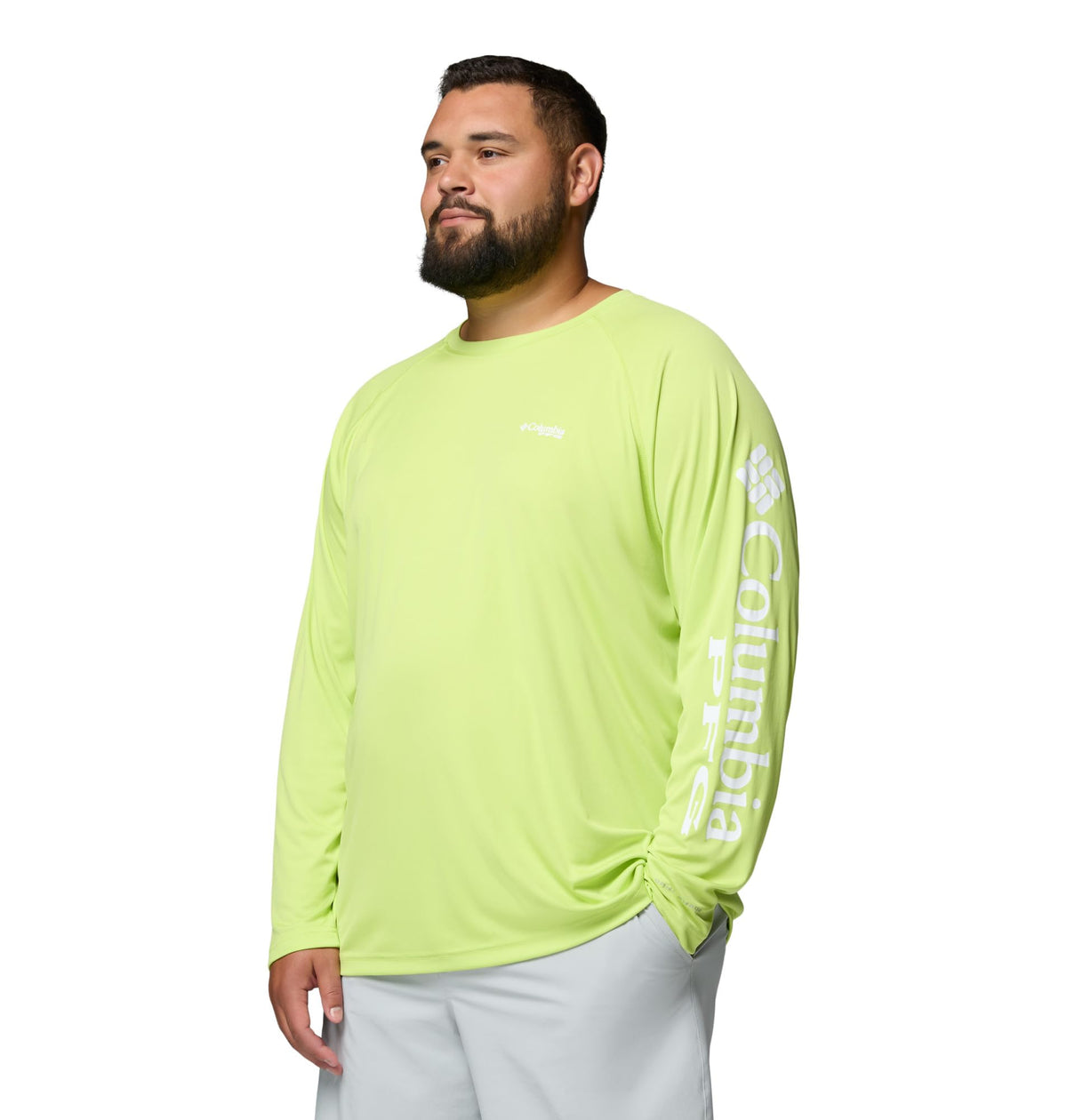 Columbia Men's PFG Terminal Tackle Long Sleeve Fishing Shirt, Voltage/White Logo, X-Small