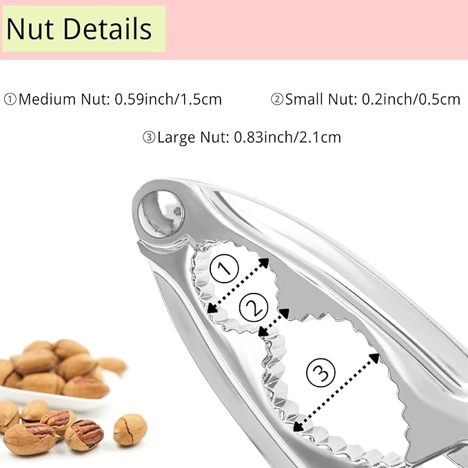 Loceast 6 Pieces Nut Crackers Heavy Duty Walnut Cracker with Non-Slip Handle Walnut Cracker for All Nuts with Forks Nutcracker Pecan Walnut Plier Clip Tool
