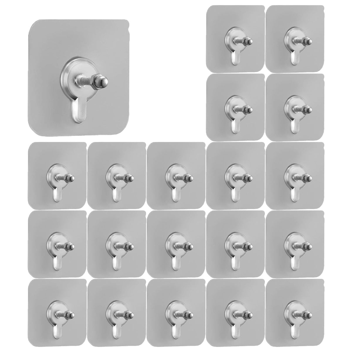 20 PCS Adhesive Hooks Heavy Duty, Screw Free Sticker, Seamless Screws for Wall Mount, No-Trace Sticker Frame Hangers Without Nails for Mount Wall Shelf，for Kitchen，Home，Office(10mm)