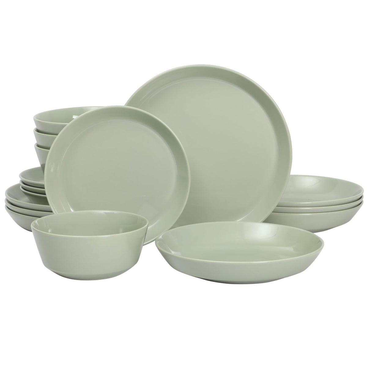 Gibson Home Melbourne White Plates and Bowls Set, 16 Piece Embossed Ceramic Dinnerware Set - Service for 4 Dishes - With Pasta Bowl