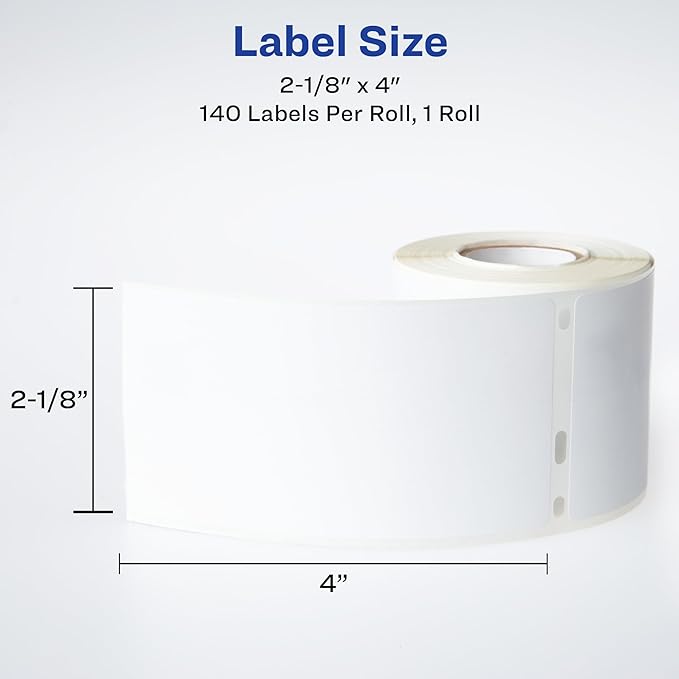 Avery Direct Thermal Shipping Labels, 2-1/8" x 4", White, Comparable to DYMO 30323, 1 Roll of Labels, 140 Total (4153)