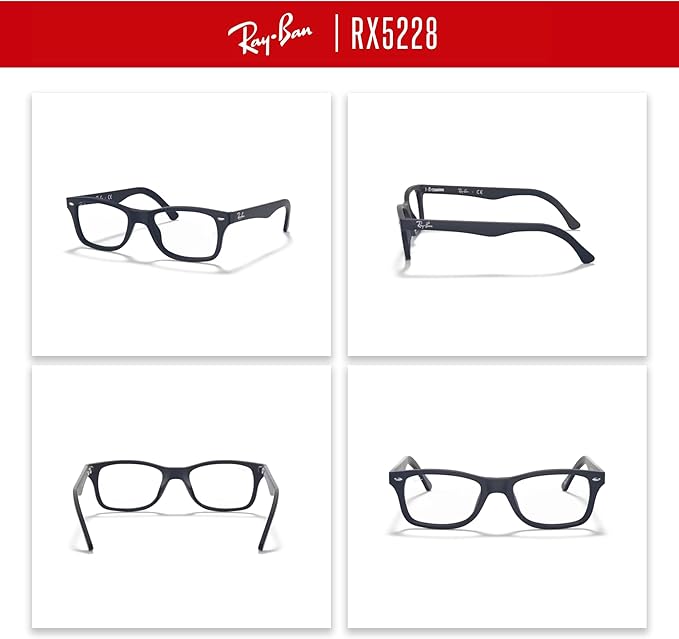Ray-Ban RX5228 Square Eyeglasses for Men for Women +BUNDLE with ACCESSORY EYEWEAR KIT