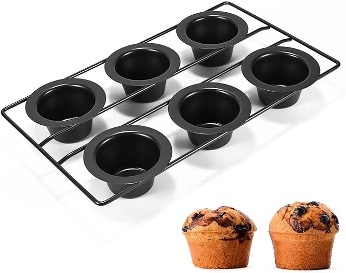 CGGYYZ 6 Cup Nonstick Popover Pans, Muffin Tin, Large Deep Cupcake Baking Pan, Muffin Pans for Baking Sets Non Stick