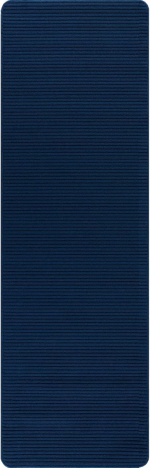 Non Slip Navy Solid Rubber Back Thing Runner Rugs for Living Room 2x7 for Kitchen, Rug for Bedroom and Hallway, Stain Resistant Easy Cleaning Non Shedding Carpet Navy 2 x 7