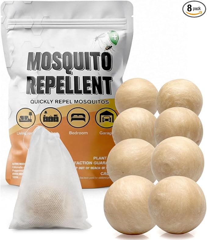 Mosquito Repellent Outdoor Patio, Natural Mosquito Repellents, Mosquito Barrier, Mosquito Repellent Indoors, Protects 120 Sq Ft, Safe for Use Around Kids, Pets - 8P