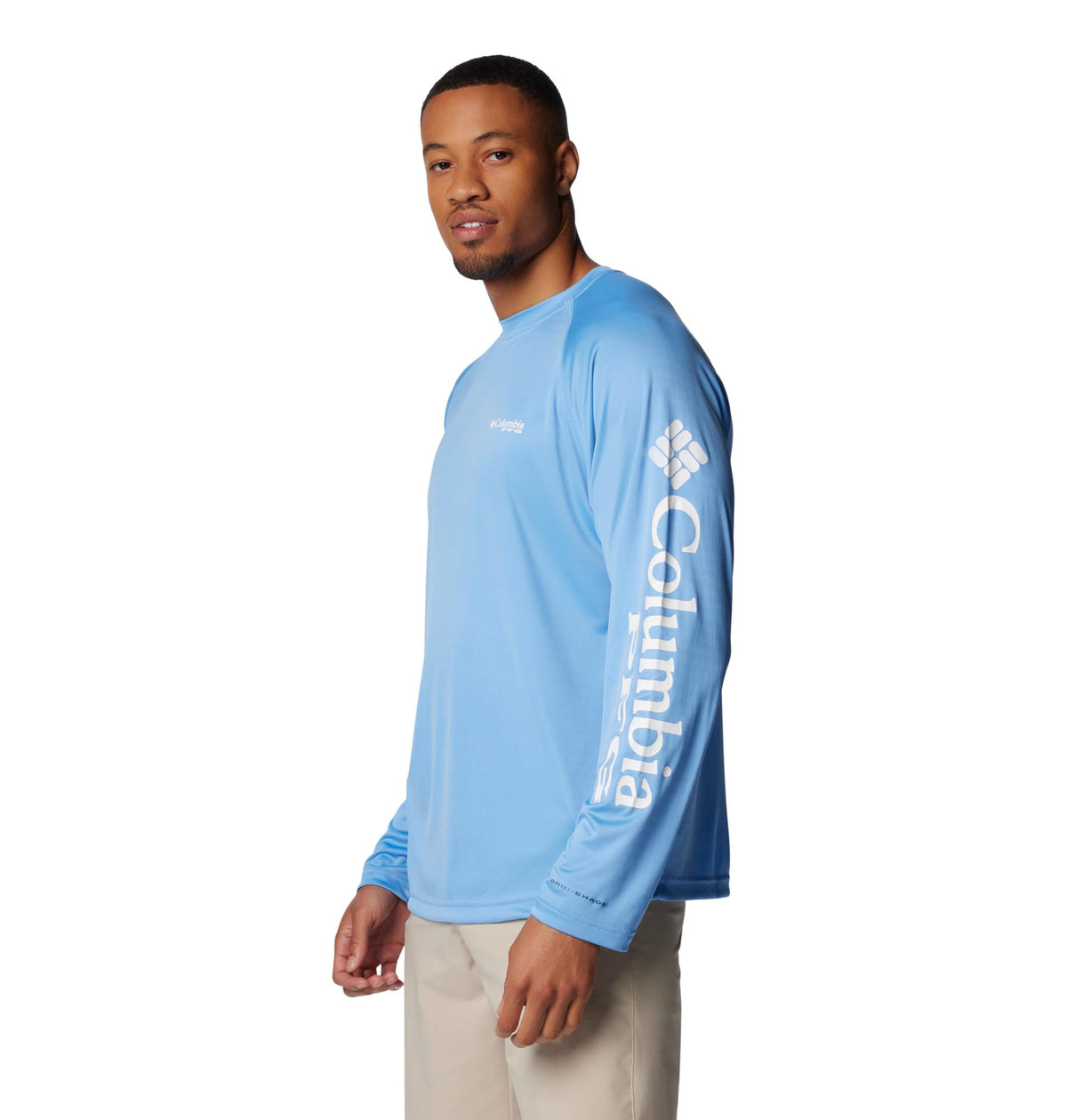 Columbia Men's PFG Terminal Tackle Long Sleeve Fishing Shirt, White Cap/White Logo, X-Small