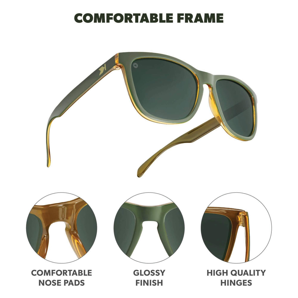 Knockaround Square Polarized Sunglasses for Men & Women - UV400 Protection