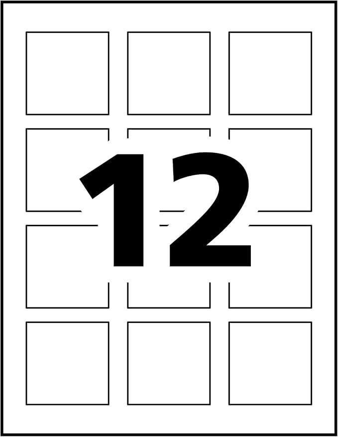 Square Labels with Sure Feed and TrueBlock, 2 x 2, White, 300/Pack