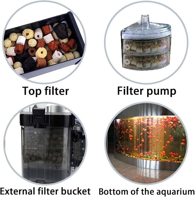 GOLDEAL Bio Balls Ceramic Rings Set, Aquarium Biological Filter Media