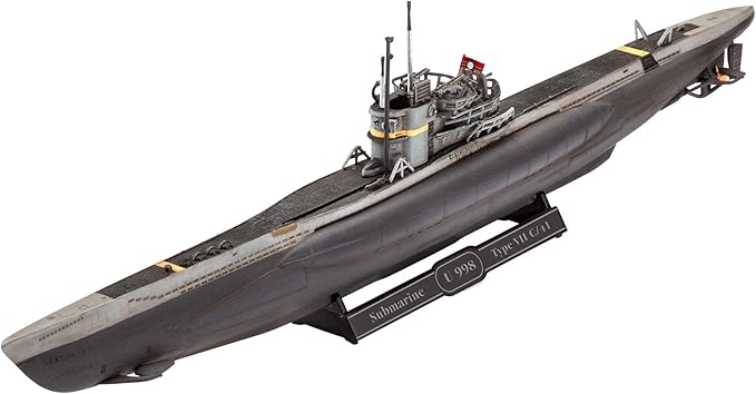 Revell RV05154 05154 5154 German Submarine Type VII C/41 1: 350 Plastic Model Kit, Various