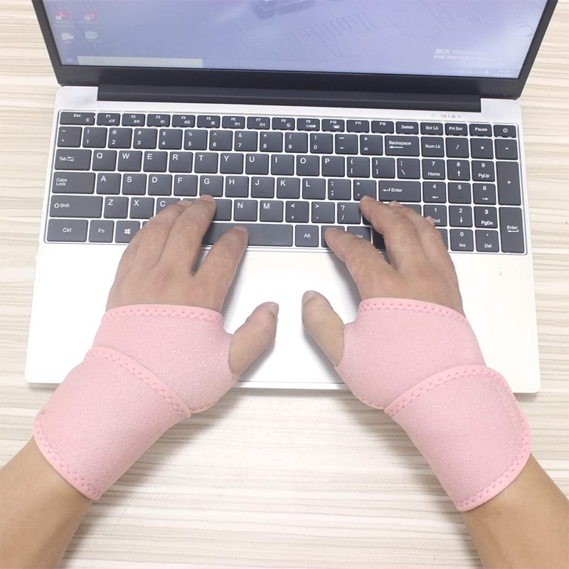 YUNYILAN Wrist Brace Wrist Wraps for Carpal Tunnel 2 Pack Wrist Brace Compression Straps Hand Support, Adjustable Wrist Support for Arthritis and Tendinitis, Joint Pain Relief (Pink)