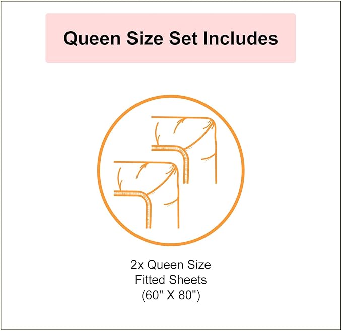 Ambesonne Christmas 2 Pack Fitted Sheet, Fox in Ice Skate Boot, Bed Cover All-Round Elastic Deep Pockets 2 Pieces, Package Contains 2 Queen Size Fitted Sheets, Beige Seafoam and Amber