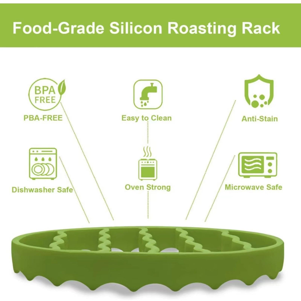 GHYUOPIEF Slow Cooker Silicone Rack, Used for Roasting Pot Cooking Steamer Silicone Pressure Cooker Baking Accessories Compatible with 6 quarts and 8 quarts Stove (Oval, Green, red)