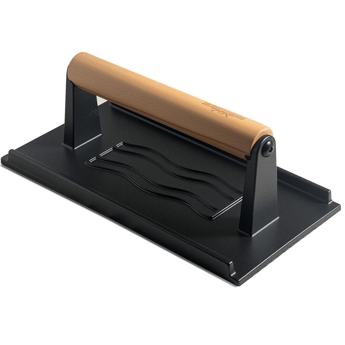 XUDAKAIXIN Cast Iron Smash Burger Press, Round & Rectangle Grooved