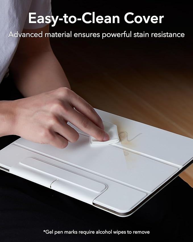 ESR for iPad Pro 13 Inch Case (M5/M4) 2025/2024, Powerful Magnetic Attachment, Slim Trifold Stand Case, Supports Pencil Pro & Pencil(USB-C), Auto Wake/Sleep, Rebound Series, Brilliant White