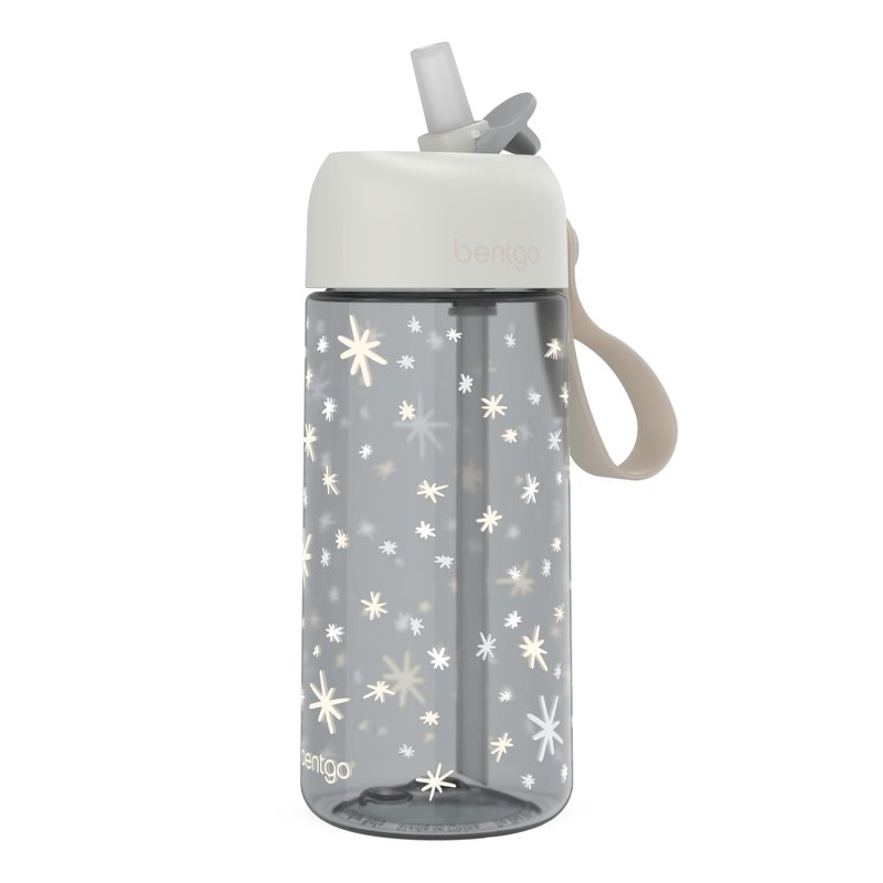 Bentgo Kids Water Bottle (Whimsy & Wonder Collection) - Leak-Proof Durable Tritan 15 oz. Cup for Kids/Toddlers 3+; Flip-Up Safe-Sip Straw for School, Sports, Daycare, Camp & More (Starry Sprinkle)