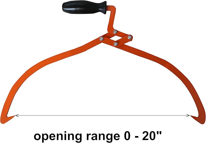 OAOLOWF 20" Log Tongs Logging Skidding Tongs Non-Slip Grip- Log Lifting, Handling, Dragging & Carrying Tool