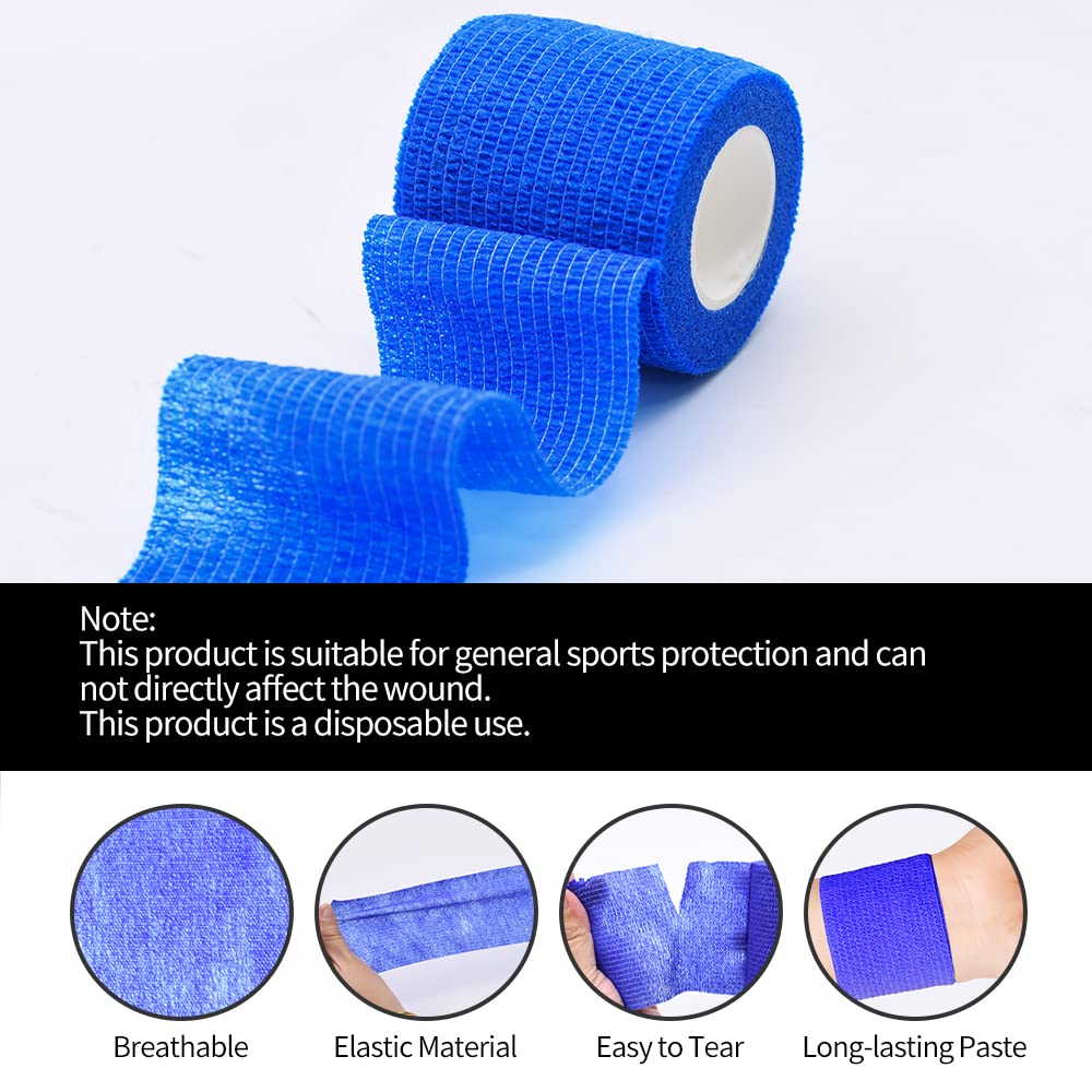 12pcs Self Adhesive Bandage Wraps, 2in 5 Yards, Multicolor