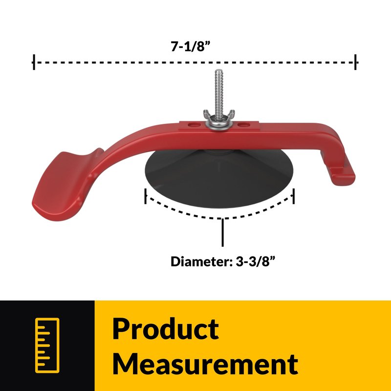 BRIXWELL Suck N Clamp Adjustable Cup Clamps, Acrylonitrile Butadiene Styrene Material, 7-1/8" Length, 3-3/8" Cup Diameter, Adjustable Clamp Set, Pack of 6, Red Finish