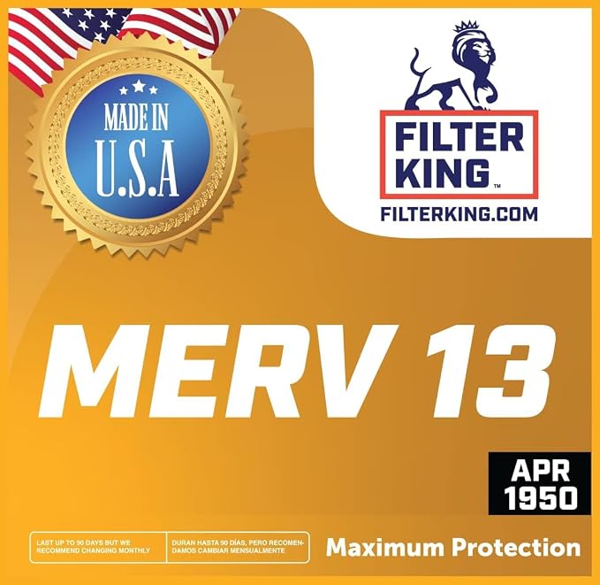 Filter King Air Filters 7.75x25.75x1 | 4-PACK | MERV 13 HVAC Pleated AC Furnace
