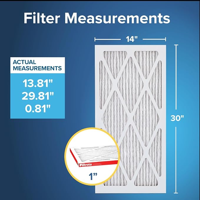 Filtrete 14x30x1 AC Furnace Air Filter, MERV 11, MPR 1000, Micro Allergen