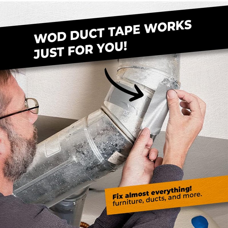 WOD DTC10 Advanced Strength Industrial Grade White Duct Tape, 1/2 inch x 60 ft. Waterproof, UV Resistant For Crafts & Home Improvement