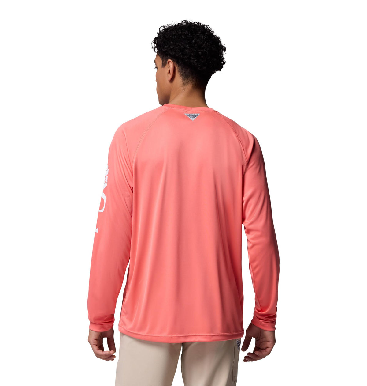 Columbia Men's PFG Terminal Tackle Long Sleeve Fishing Shirt, Melonade/White Logo, Large