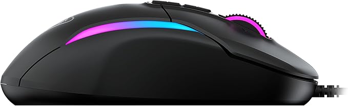 Turtle Beach Kone II Wired RGB Gaming Mouse, 26000 DPI Optical Sensor, 100M Click Life Optical Switches, 23 Customizable Inputs, Ergonomic Design, 4D Scroll Wheel, Pure PTFE Glides - Ash Black