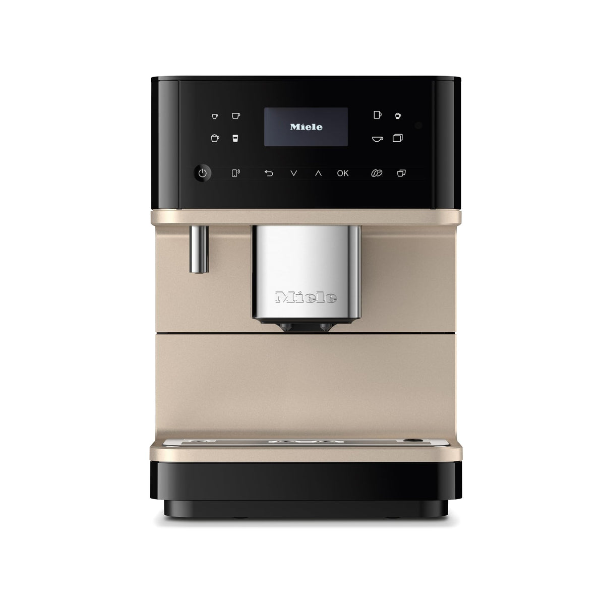 Miele CM 6360 MilkPerfection Automatic Coffee Machine - OneTouch for Two, AromaticSystem, 8 individual profiles, DoubleShot, WiFi-compatible, LED lighting, in Obsidian Black CleanSteel Metallic