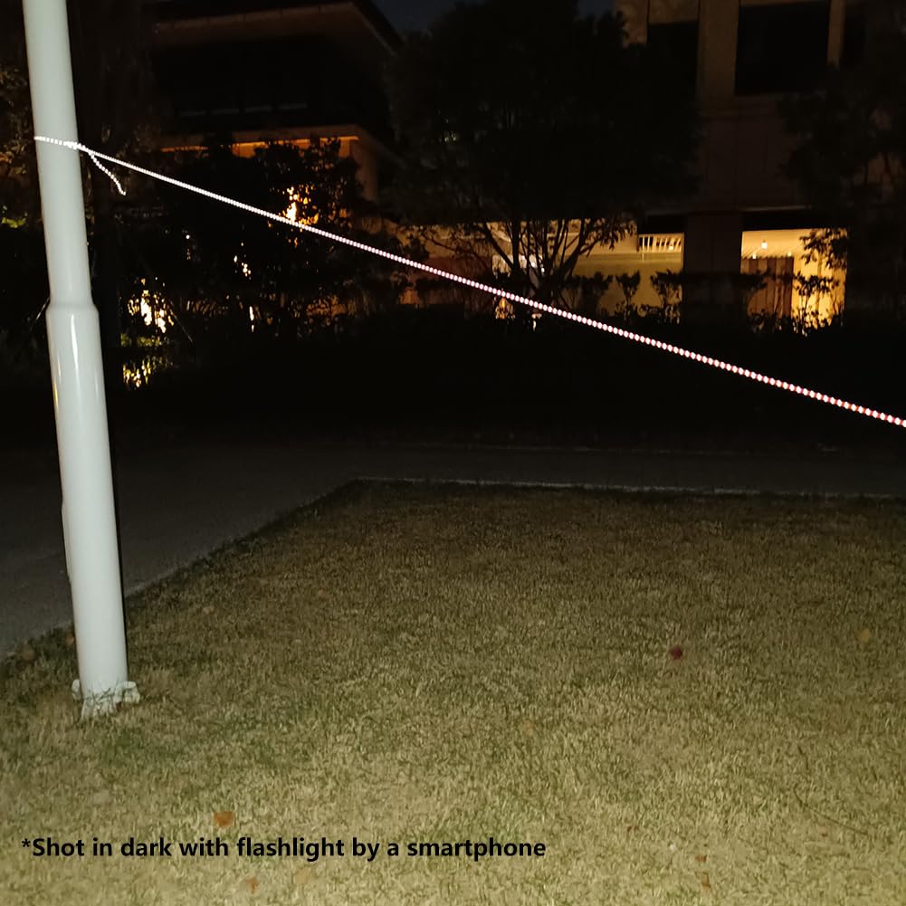 Legnowit 2mm Fluorescent Reflective Guyline Camping Paracord, Ultralight Thin Cord Rope for Tarp Rain Fly Tent Camping, 65 Feet -Orange