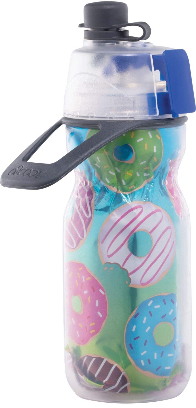 O2COOL Mist 'N Sip Kids Misting Water Bottle 2-in-1 Mist And Sip Function With No Leak Pull Top Spout Kids Reusable Sports Water Bottle - 12 oz (Blue Camo)