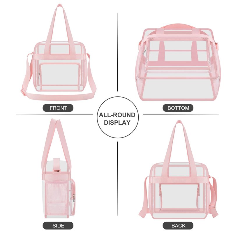 USPECLARE Clear Bag for Stadium Events, 12x6x12 Transparent Stadium Messenger Bag for Concerts, Work, Sports Games, Gym