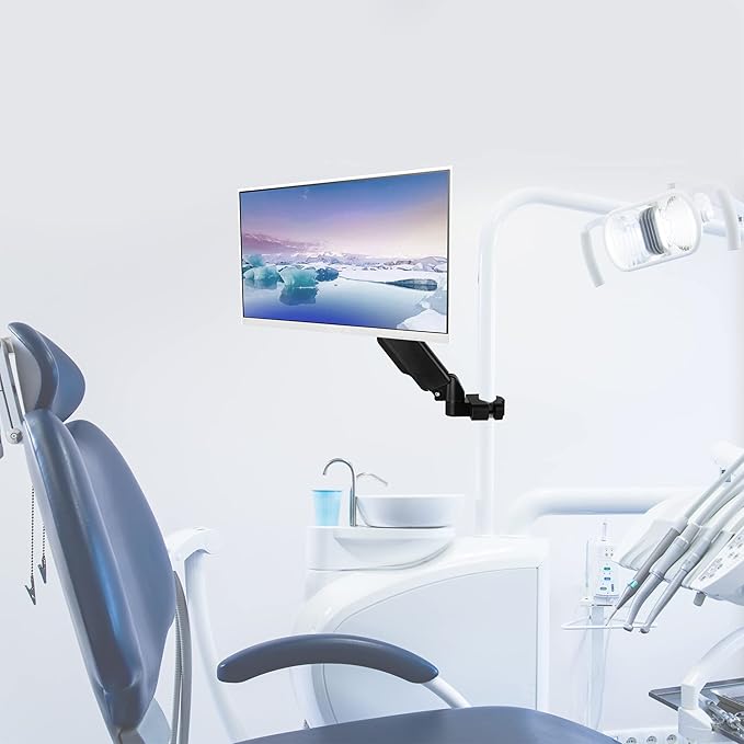 VIVO Universal Full Motion Pneumatic Pole Mount Arm for 17 to 32 inch Monitor Screen, 75mm and 100mm VESA Plate, Black, MOUNT-POLE05A