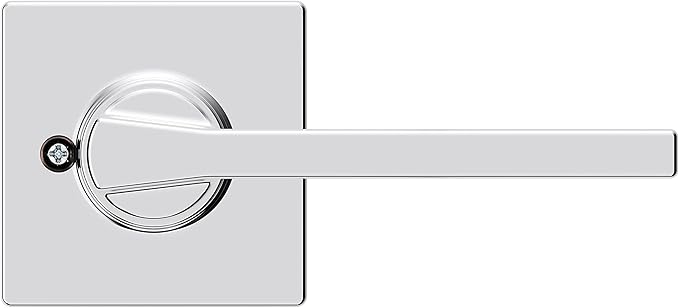 Kwikset Casey Dummy Door Handle, Single Sided Lever for Closets, French Double Doors, and Pantry, Polished Chrome Non-Turning Reversible Interior Push/Pull Lever (Pack of 10)
