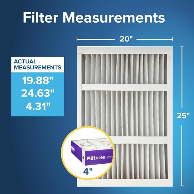 Filtrete 20x25x4, AC Furnace Air Filter, MPR 1550 DP, Healthy Living Ultra