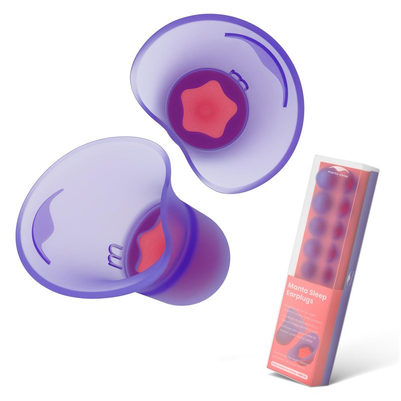 Manta Sleep Earplugs – Engineered for Maximum Side-Sleep Comfort, Reusable Ear Plugs for Noise Reduction, Includes 5 Sizes for a Perfect Fit, Stays in Place All Night