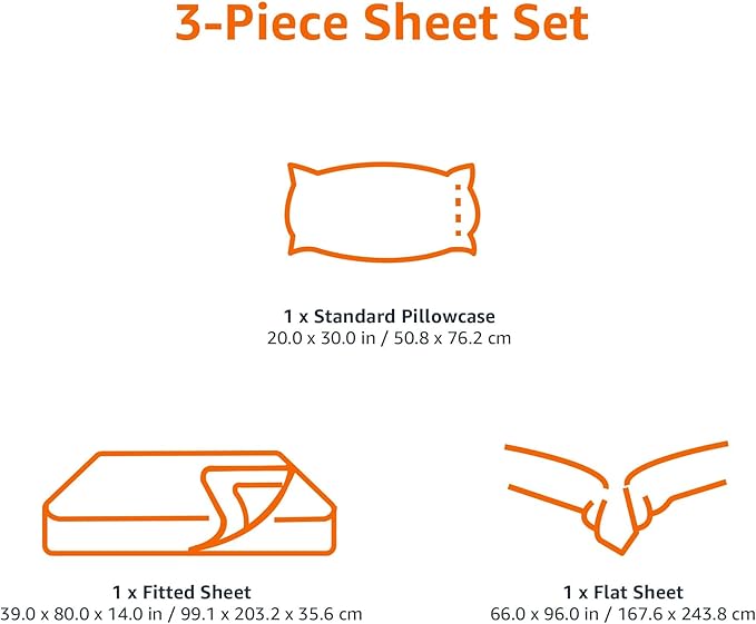 Amazon Basics 3-Piece Microfiber Lightweight Bed Sheet Set with 14-Inch Deep Pockets, Super Soft, Easy Care, Twin XL, Dark Teal, Solid