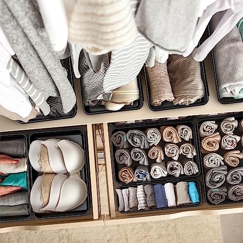 Simple Houseware Interlocking Desk Drawer Bins Organizer, 10 Packs, Black - size: Pack of 10