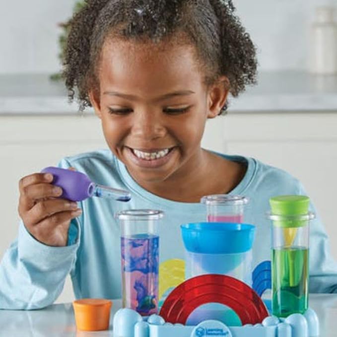 Learning Resources Rainbow Reactions - 14 Pieces, Ages 4+, Preschool Science Lab, Experiments for Kids, STEM Toys for Boys and Girls