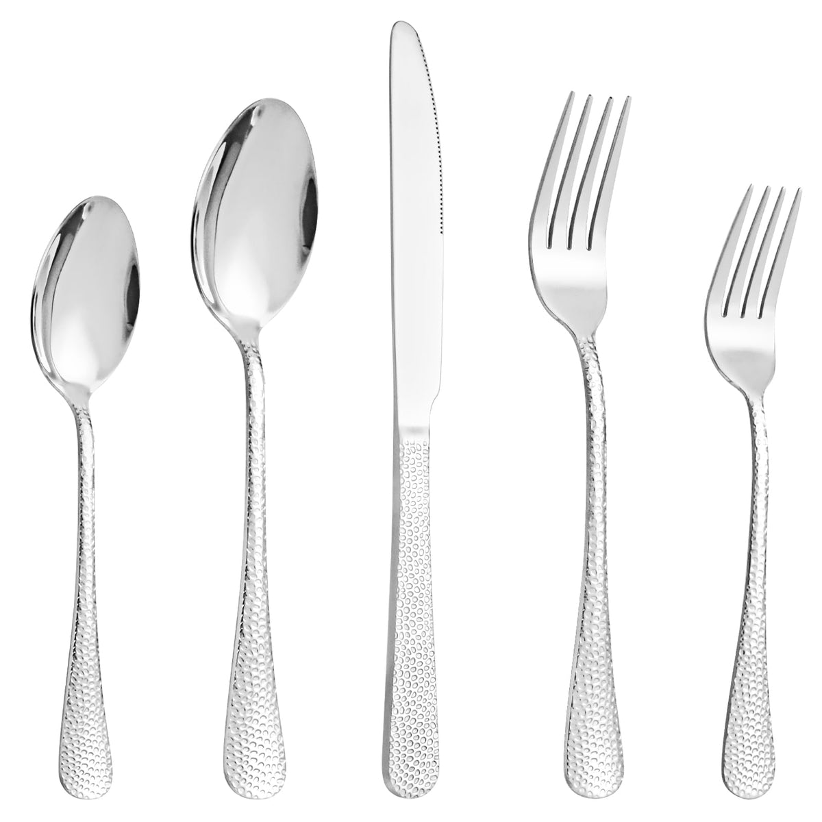 Silverware Set,40-Piece Stainless Steel Flatware Set for 8(Silver)