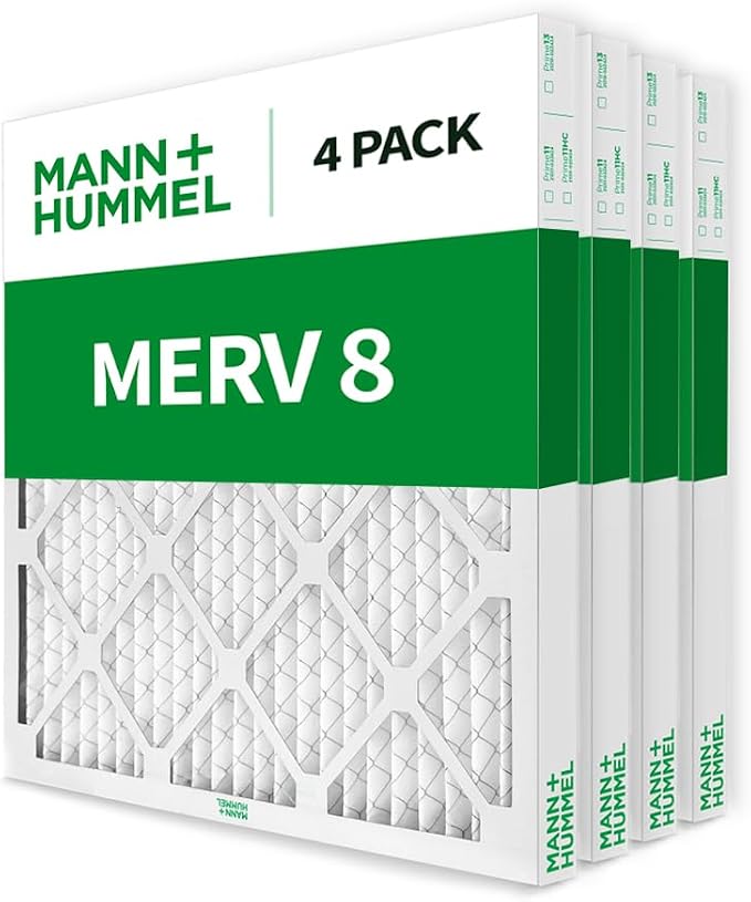Mann+Hummel 20x24x2 MERV 8 Pleated HVAC AC Furnace Air Filters. 4 Pack.